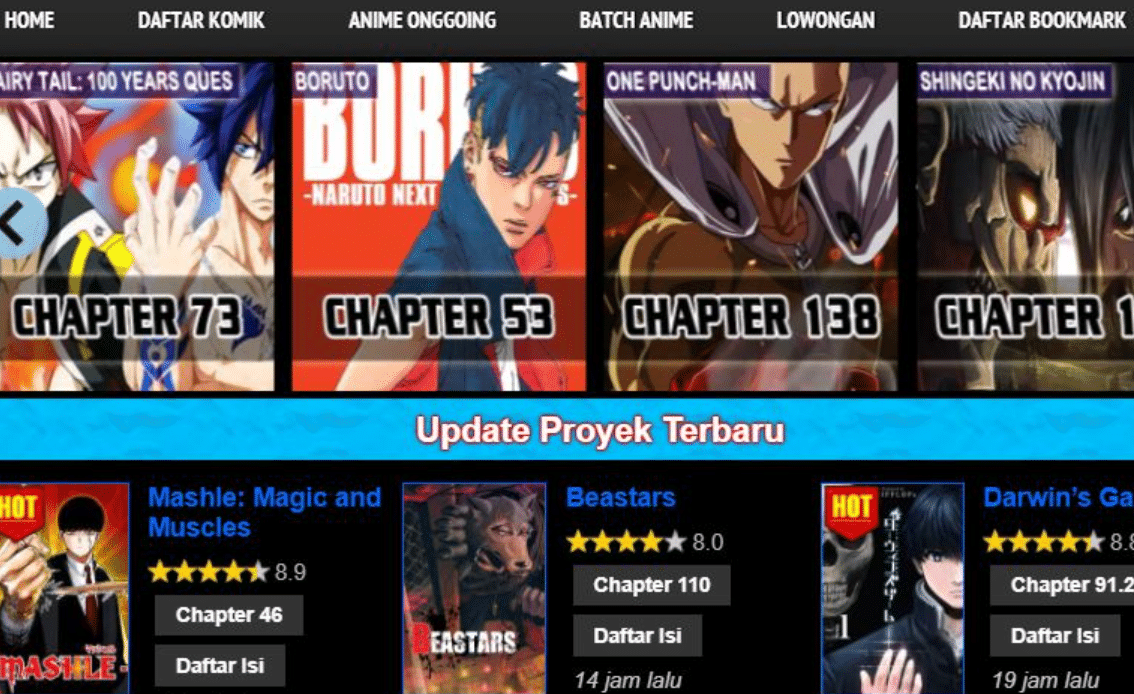 Mangaku Tersedia dalam Bentuk Web