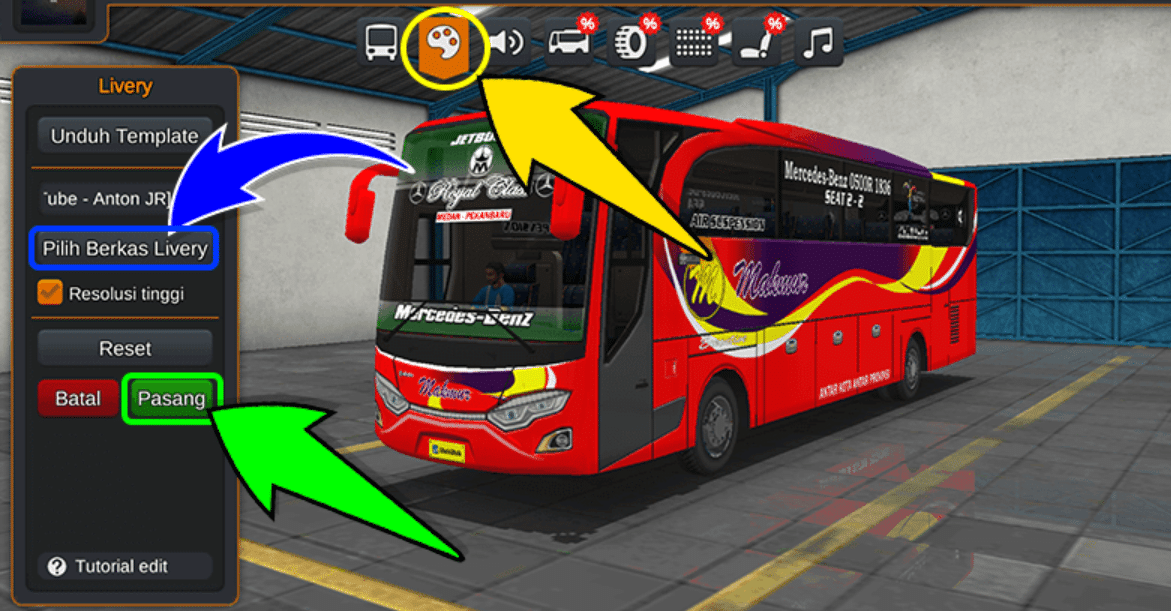 Cara Menggunakan Livery Bussid Yudistira HD di Bus Simulator Indonesia