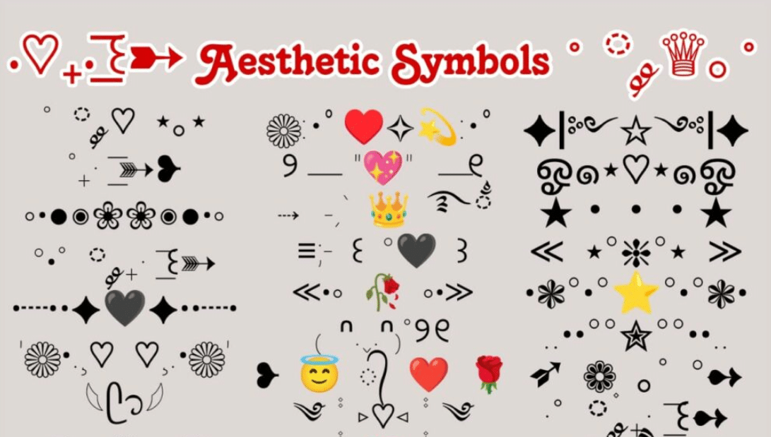 Daftar Kumpulan Symbol Aesthetic Lengkap Terbaru 2023 Love, Unik, Lucu, Langka